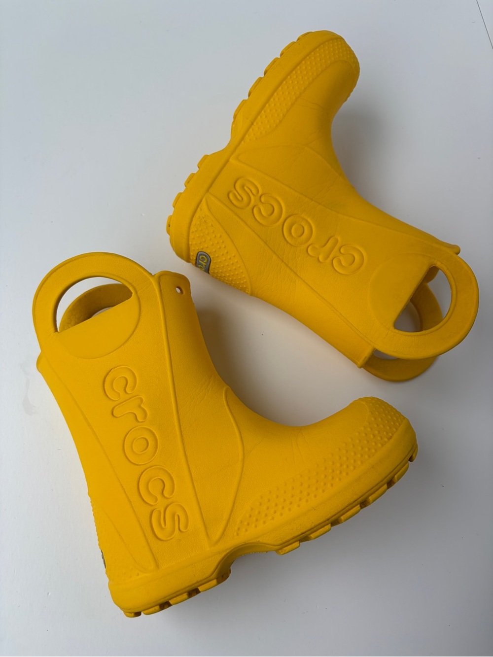 Crocs Kids Toddler Handle It Rain Boots Classic Solid Yellow Unisex C9